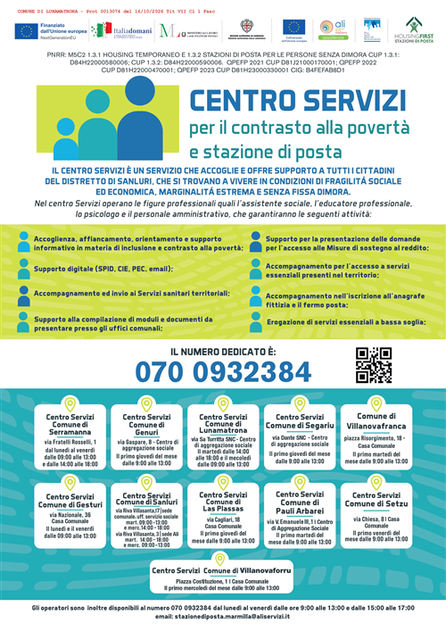 Centro Servizi per il contrasto alla povertà e stazione di posta